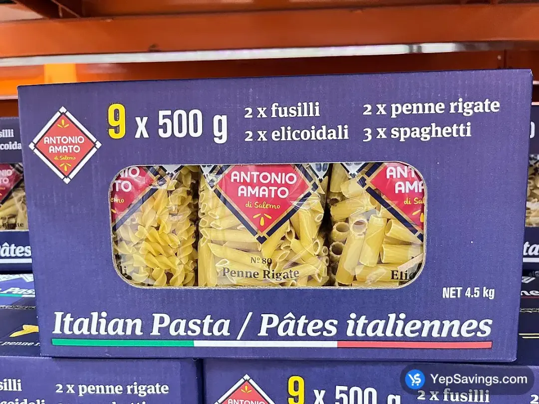 ANTONIO AMATO ASSORTED PASTA 9 x 500 g - Costco Canada (ITM 1609439)