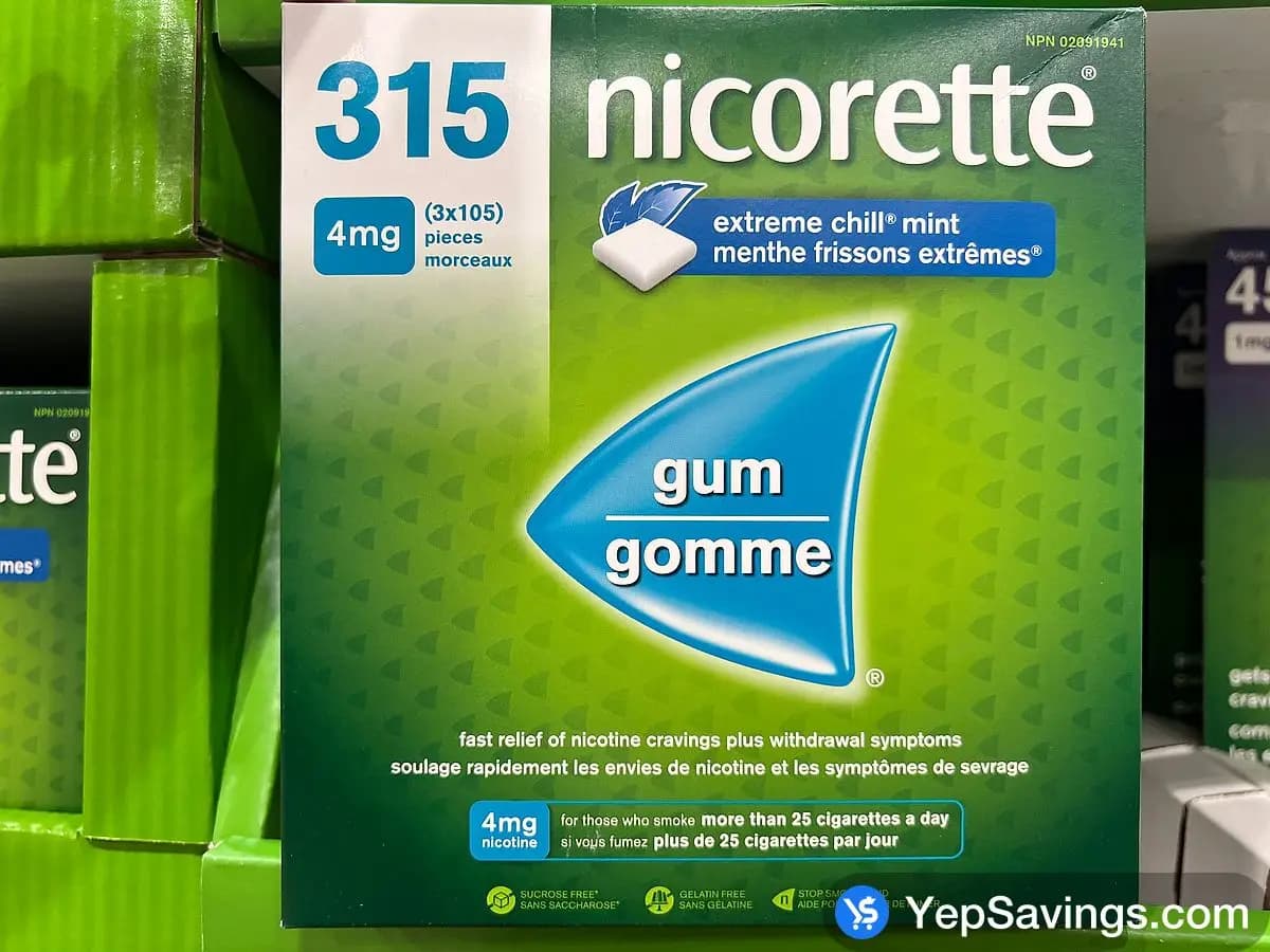 NICORETTE 4MG EXTREME CHILL GUM 315 PIECES ITM 1855131 at Costco