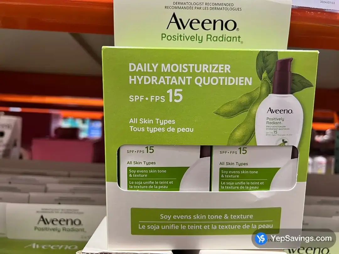 AVEENO POSTIVELY RADIANT 2X120 mL - Costco Canada (ITM 270535)