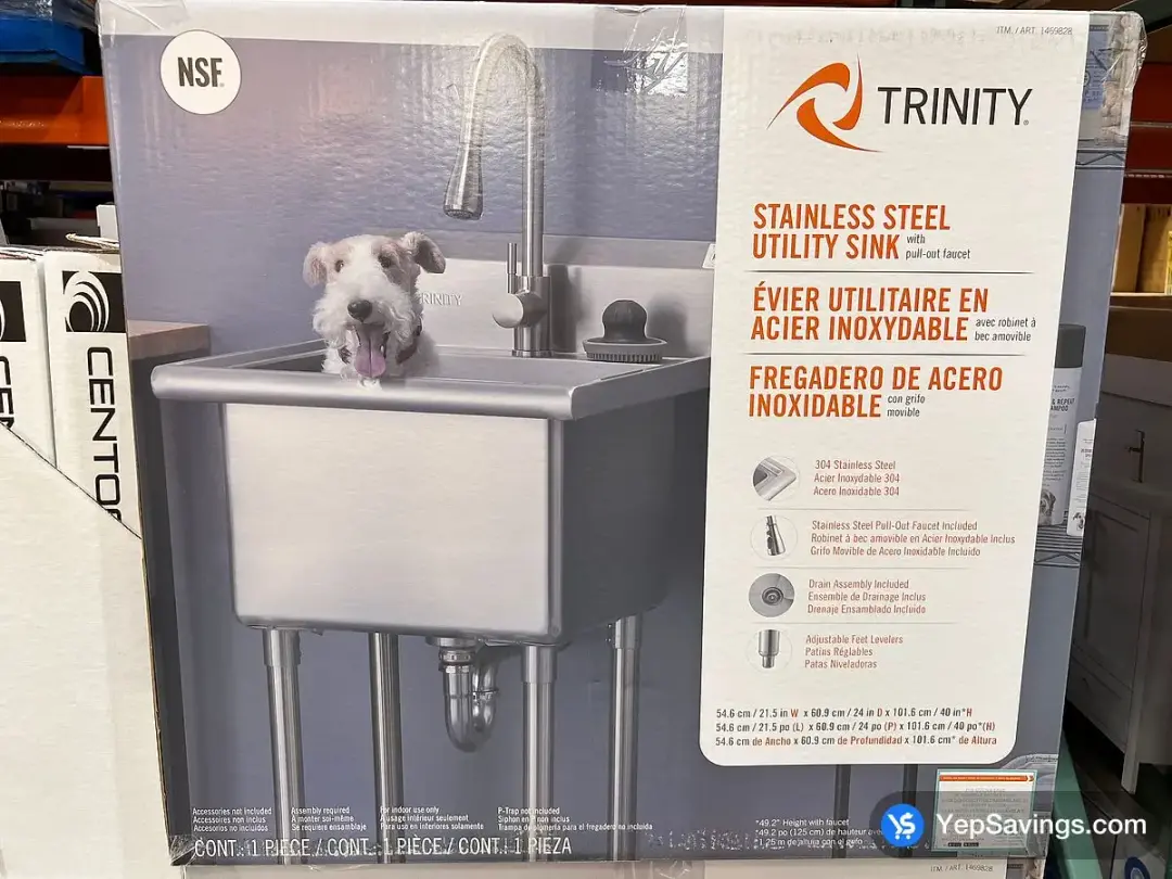 TRINITY STAINLESS STEEL UTILITY SINK W / FAUCET - Costco Canada (ITM 1469828)