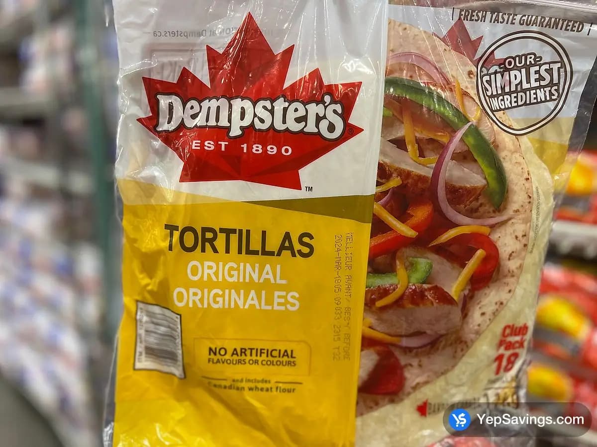 DEMPSTERS 10" ORIGINAL TORTILLAS 18 PACK 1.1 kg ITM 1218213 at Costco