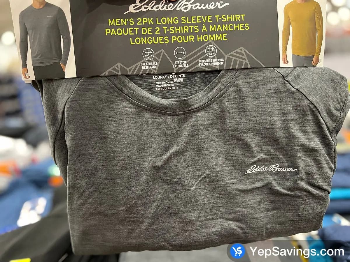 EDDIE BAUER 2PK LS TEE MENS SIZES S-XXL ITM 1612277 at Costco