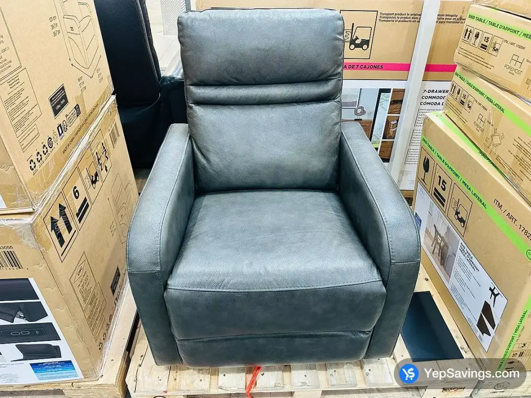 GILMAN CREEK POWER GLIDER RECLINER DARK GREY LEATHER - Costco Canada (ITM 1783055)