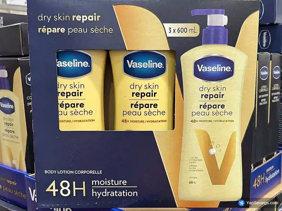 VASELINE DRY SKIN 3 x 600 mL - Costco Canada (ITM 1771030)
