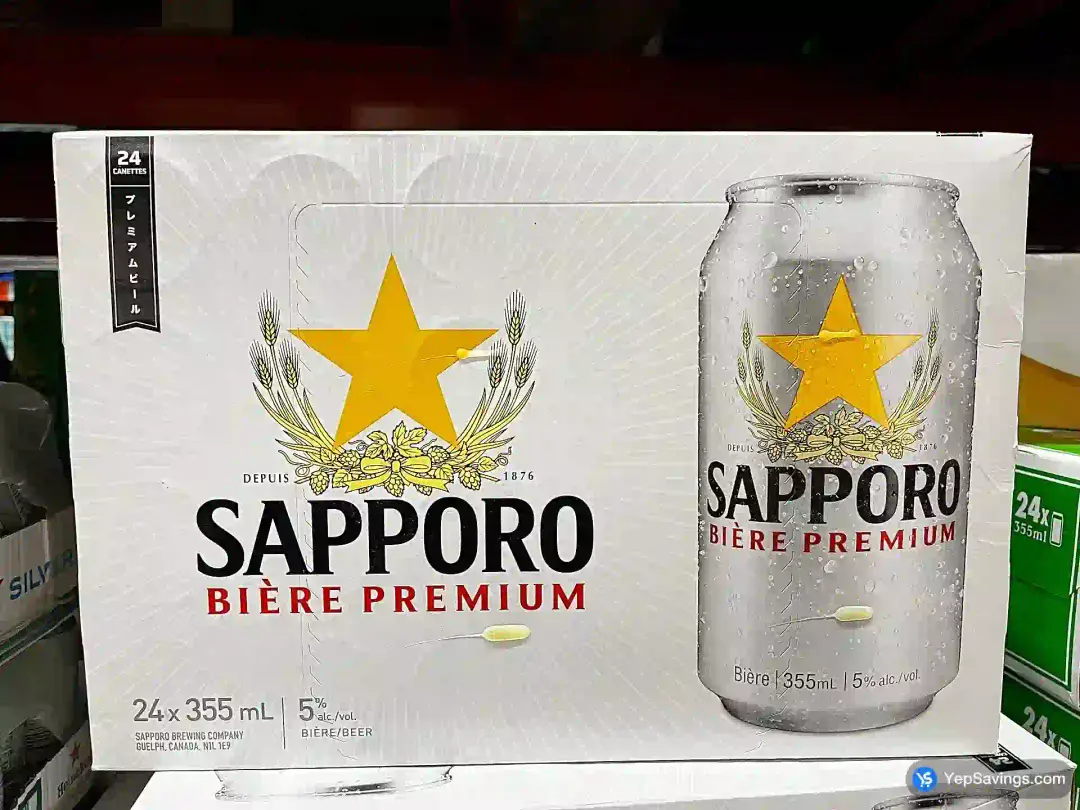 SAPPORO PREMIUM BEER CANS 24 x 355 mL - Costco Canada (ITM 1072788)