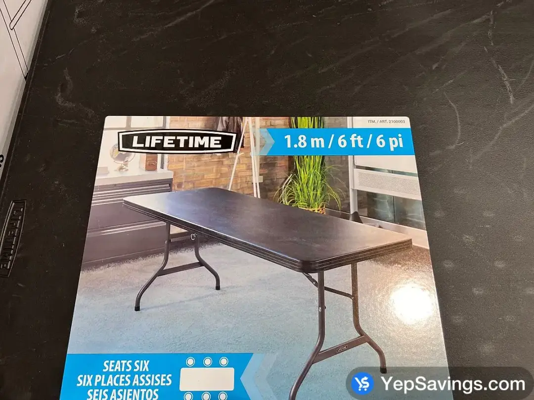 LIFETIME UTILITY TABLE BLACK 72 " X 30 " - Costco Canada (ITM 1210003)
