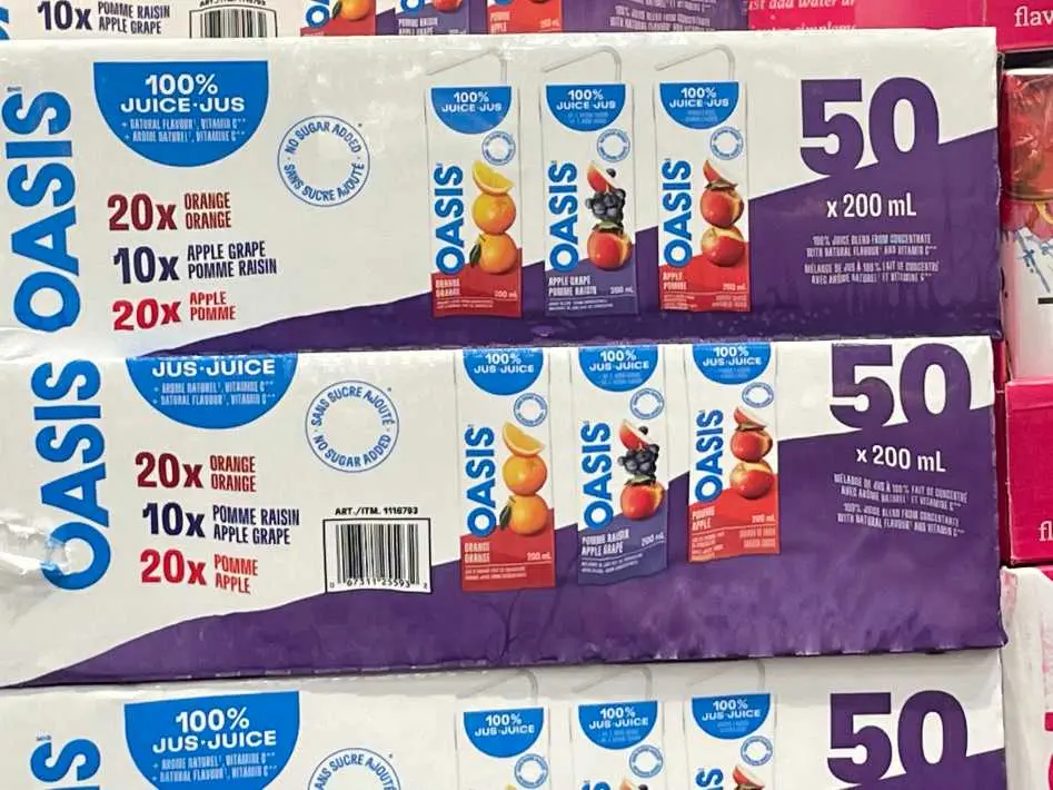 OASIS ASSORTED JUICE 50 x 200 mL - Costco Canada (ITM 1116793)