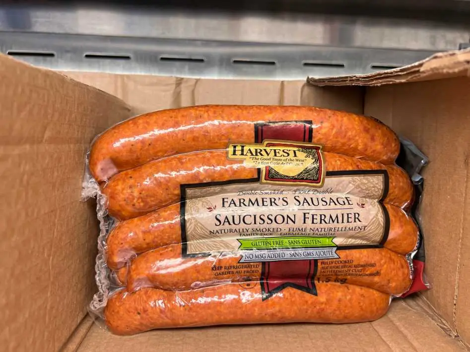 HARVEST MEATS SMOKED FARMERS SAUSAGE 1.5 kg - Costco Canada (ITM 183409)