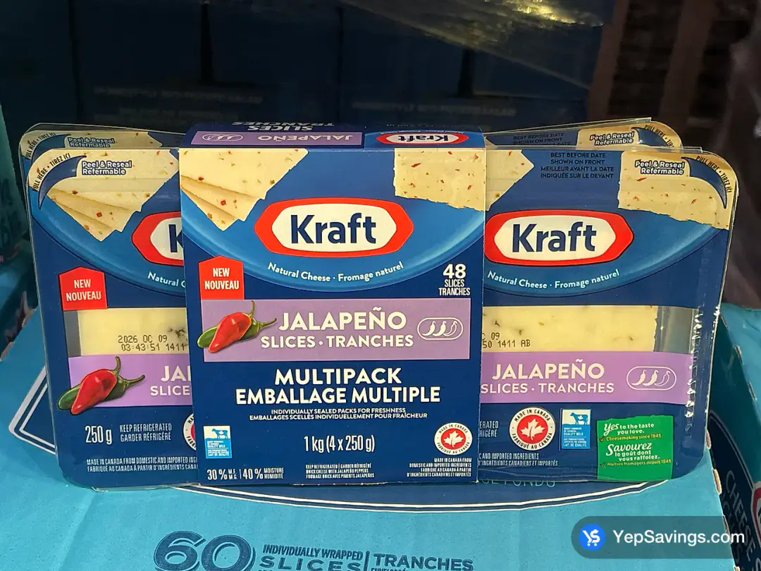 KRAFT JALAPENO CHEESE SLICES 1 kg - Costco Canada (ITM 2034794)