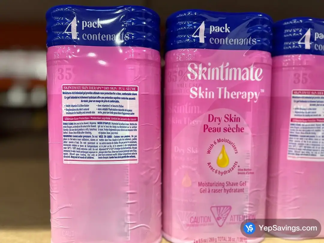 SKINTIMATE MOISTURIZING SHAVE GEL 4 x 269 g - Costco Canada (ITM 1297380)