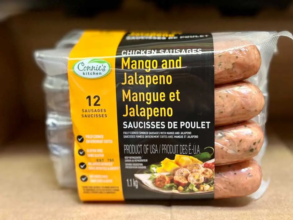 CONNIE'S KITCHEN MANGO JALAPENO CHICKEN SAUSAGES 1.1 kg - Costco Canada (ITM 1035921)
