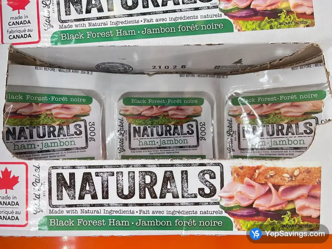 GOLD LABEL NATURALS BLACK FOREST HAM 3 x 300 g - Costco Canada (ITM 1675320)