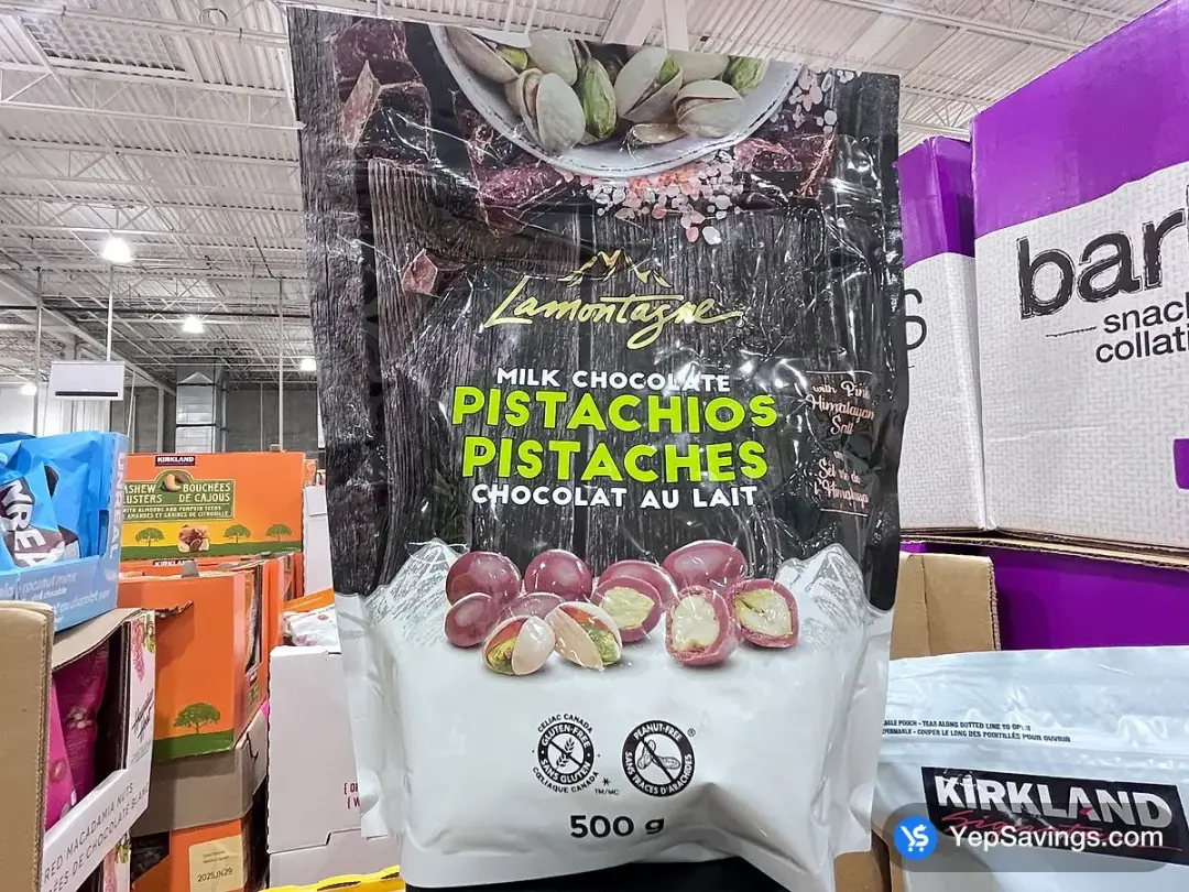 LAMONTAGNE CHOCOLATE PISTACHIOS 500 g - Costco Canada (ITM 1362394)