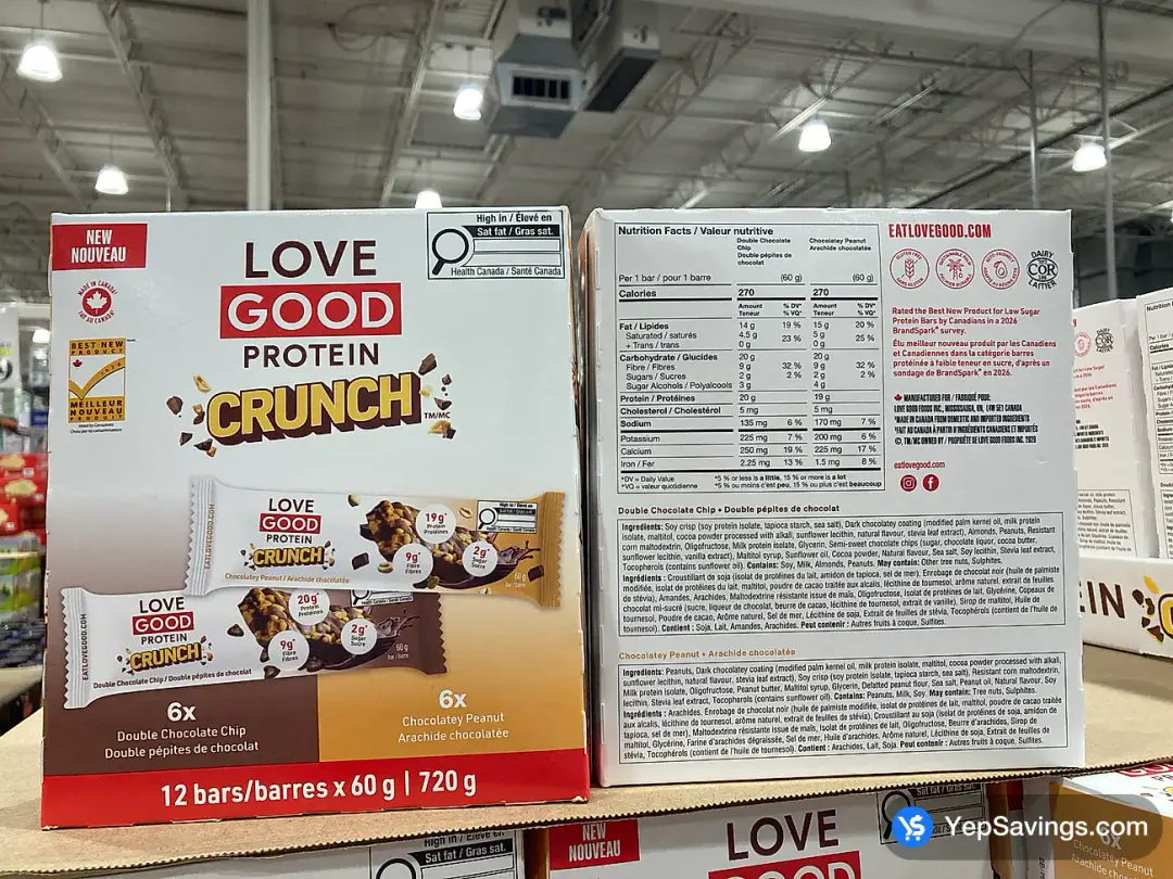 LOVE GOOD PROTEIN CRUNCH BAR 12 x 55 g - Costco Canada (ITM 1157998)