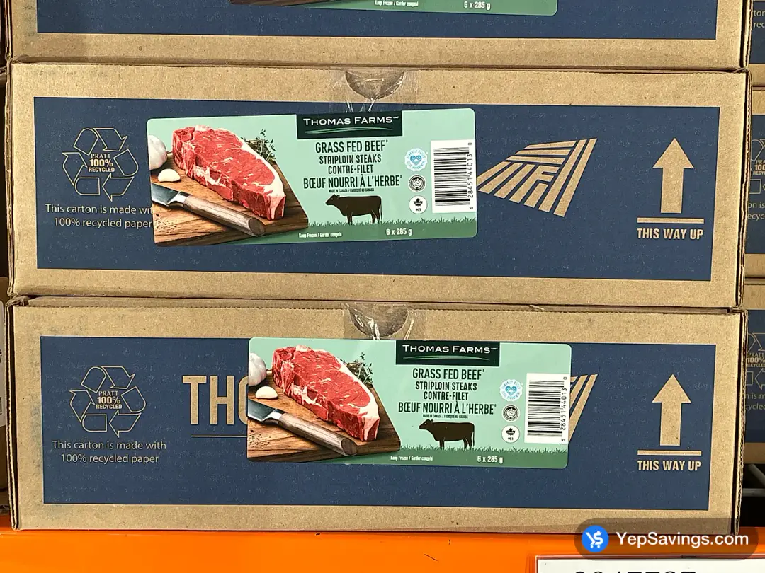 THOMAS FARMS STRIPLOIN STEAKS 6 x 285 g - Costco Canada (ITM 3851801)