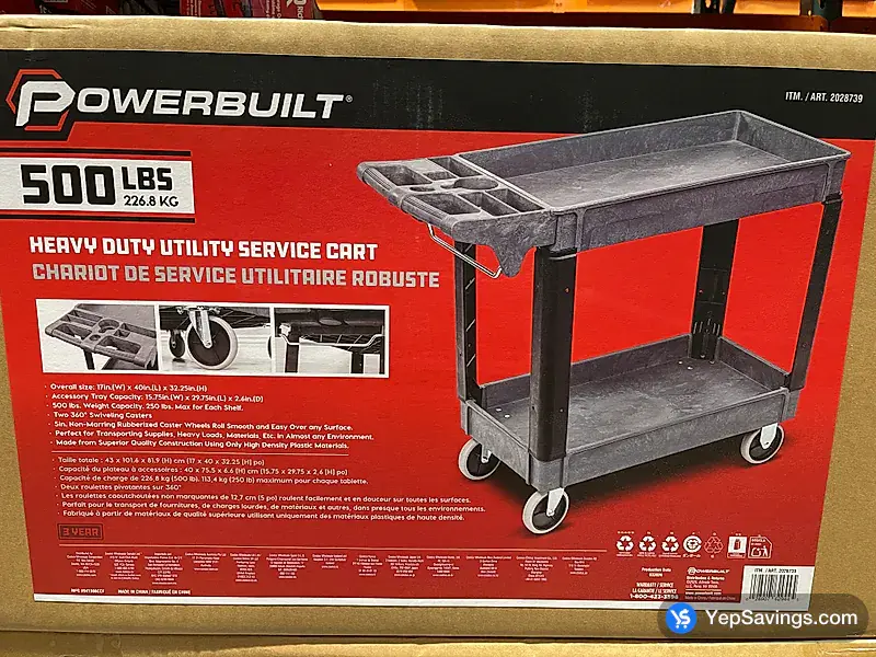 Costco POWERBUILT UTILITY CART 500 lb. CAPACITY