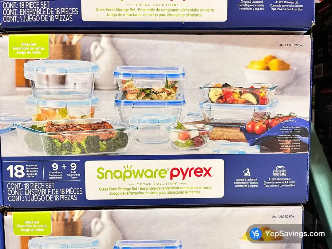 SNAPWARE GLASS FOOD STORAGE SET 18 PIECES - Costco Canada (ITM 1103106)