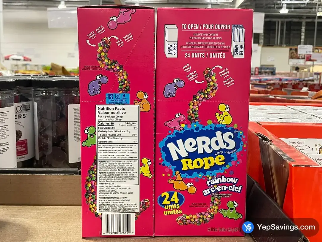 NERDS RAINBOW ROPE 24 x 26 g - Costco Canada (ITM 1009596)