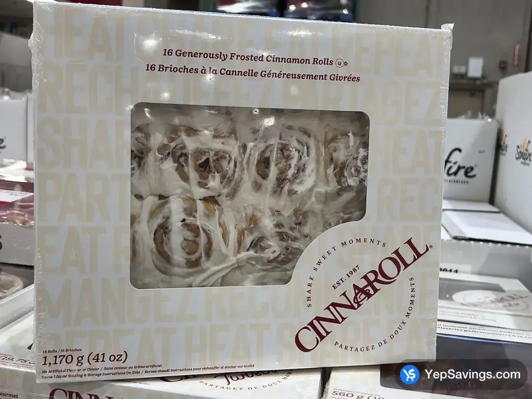 CINNAROLL CINNAMON ROLLS 16 x 73 g D2 - Costco Canada (ITM 1195970)