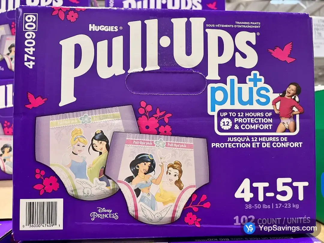 HUGGIES PULL-UPS PLUS GIRLS 4T-5T PACK OF 102 - Costco Canada (ITM 1126126)