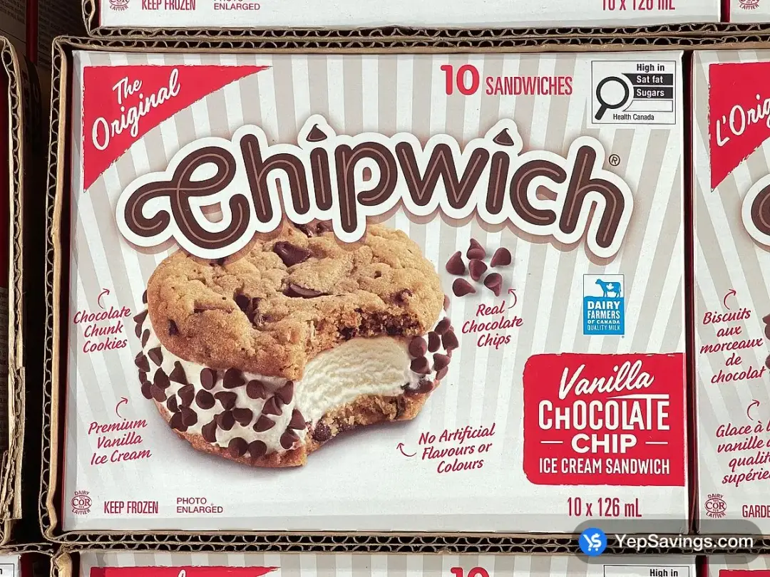 CHIPWICH ICE CREAM SANDWICH 10 x 126 ml - Costco Canada (ITM 1892105)