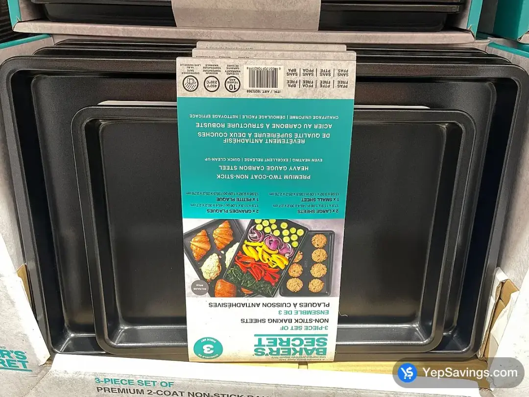 BAKER'S SECRET BAKING SHEET SET 3 PIECES - Costco Canada (ITM 1925368)