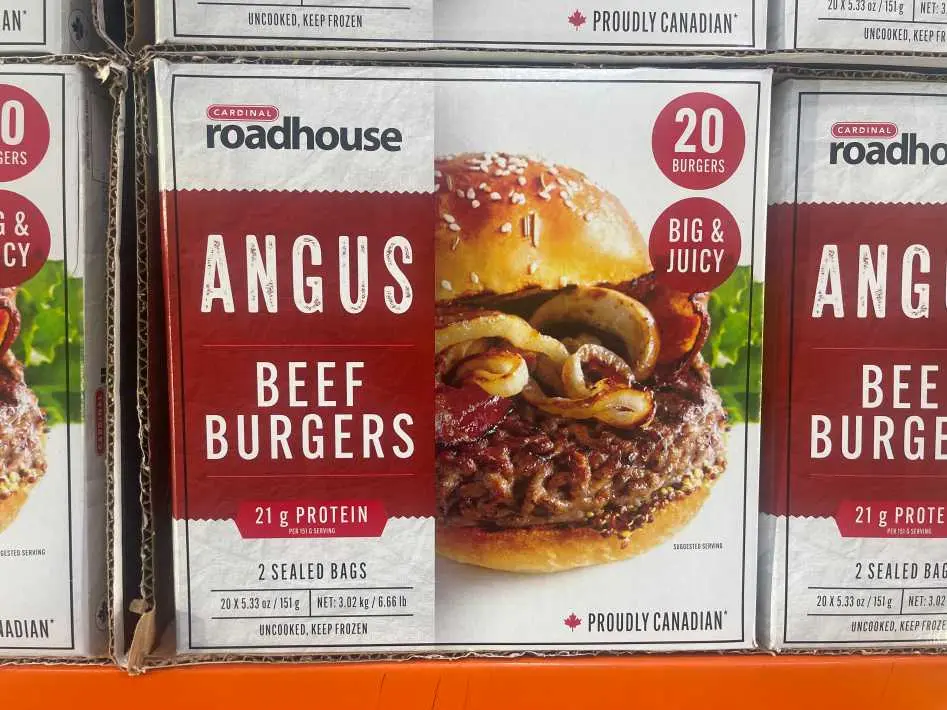 CARDINAL ROADHOUSE ANGUS BEEF BURGER 20 x 151 g - Costco Canada (ITM 346846)