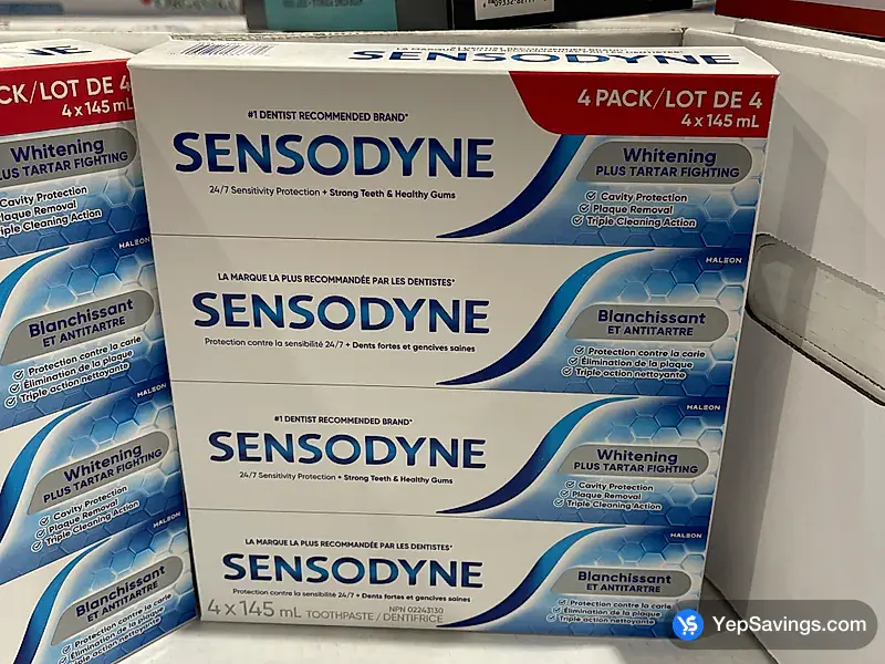 Costco SENSODYNE WHITENING TOOTHPASTE 4 x 145 mL