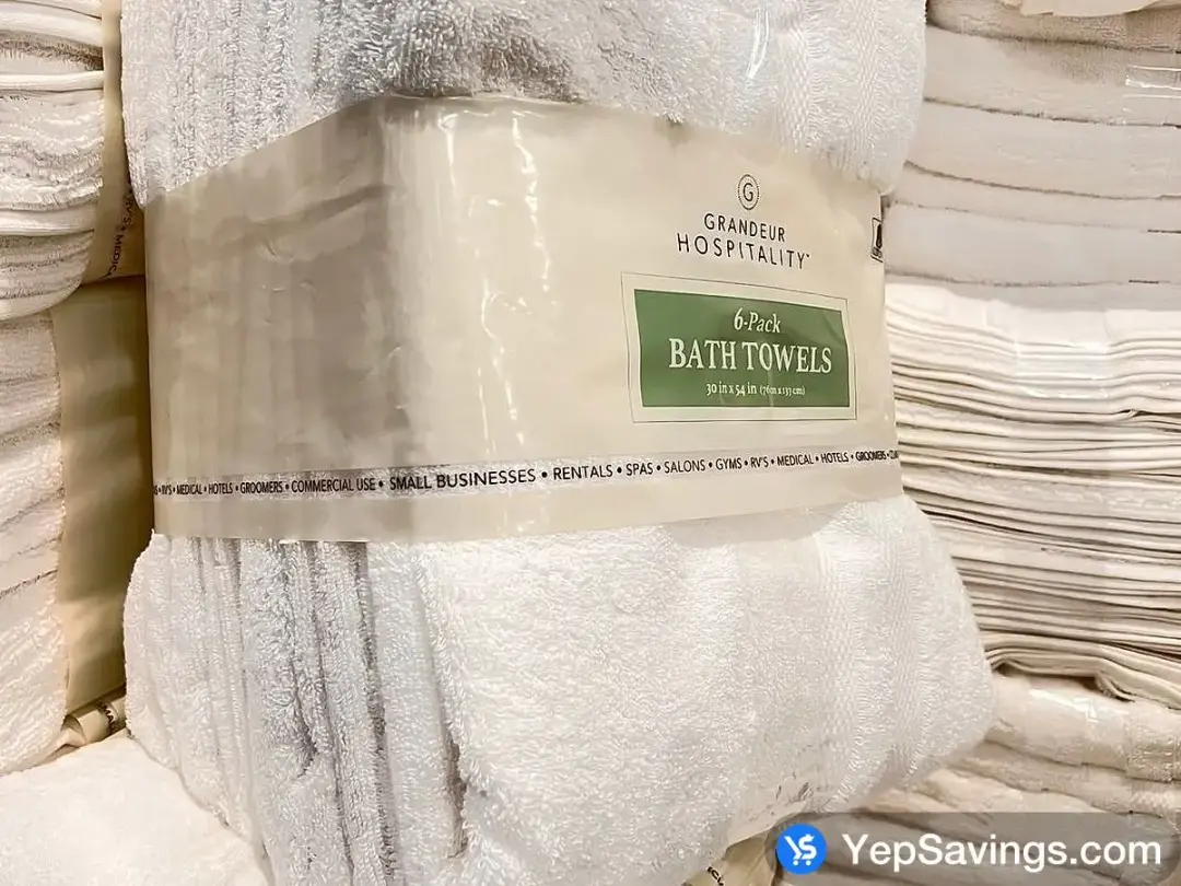 GRANDEUR HOSPITALITY COTTON BATH TOWELS 30 " X 54 " - 6PK - Costco Canada (ITM 1176954)