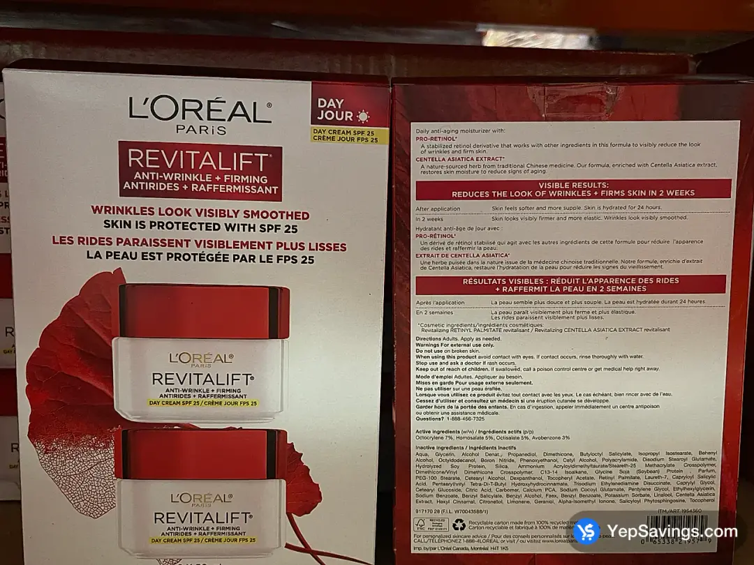 L'ORÉAL REVITALIFT DAY CREAM SPF25 2 x 50 mL - Costco Canada (ITM 1954360)