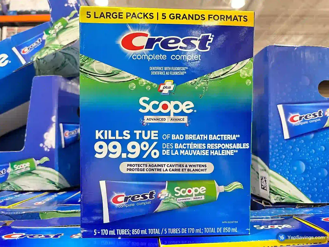 COSTCO CREST COMPLETE + SCOPE ACTIVE FOAM TOOTHPASTE 5 X 170 ML – (ITM ...