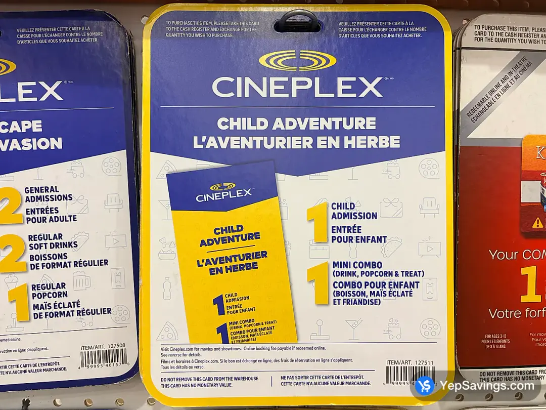 CINEPLEX CHILD ADVENTURE MOVIE PACKAGE - Costco Canada (ITM 127511)