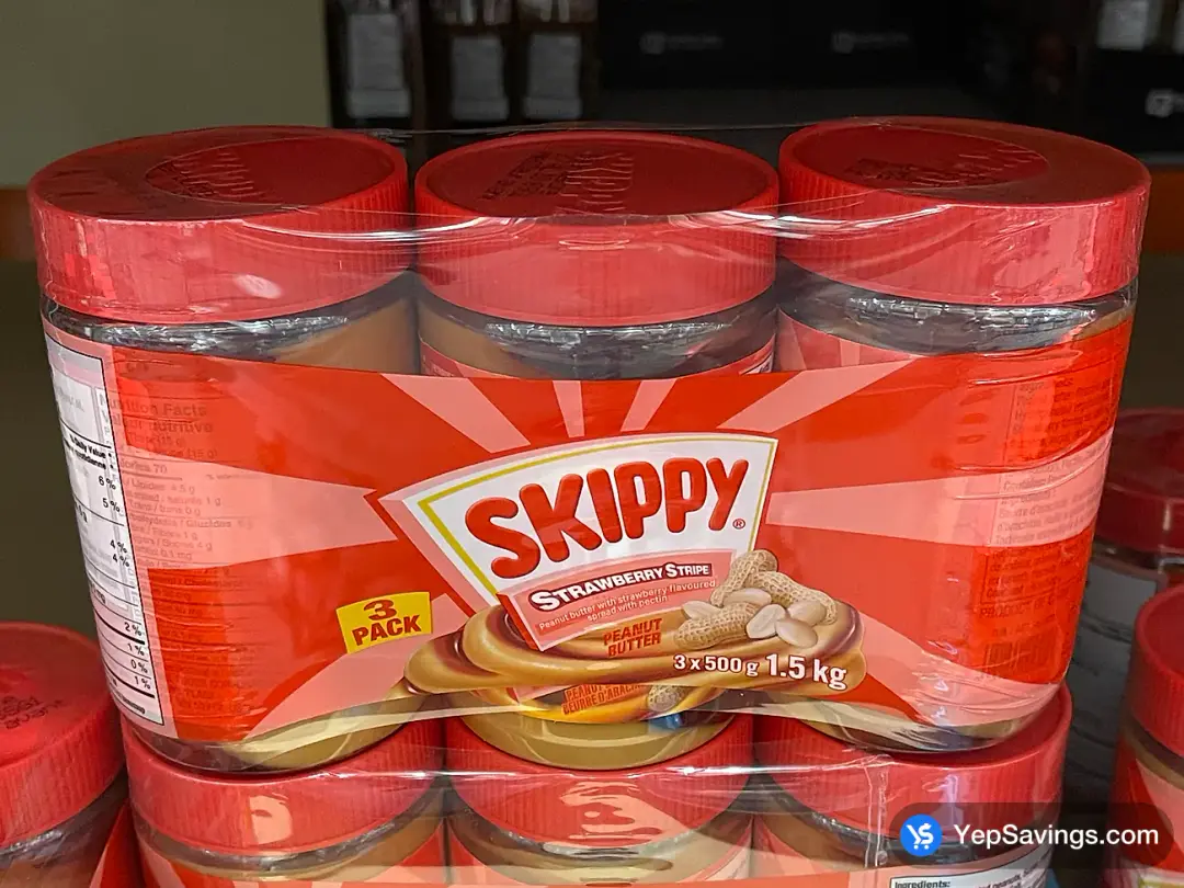SKIPPY PB STRAWBERRY STRIPE 3 x 500g - Costco Canada (ITM 2015781)