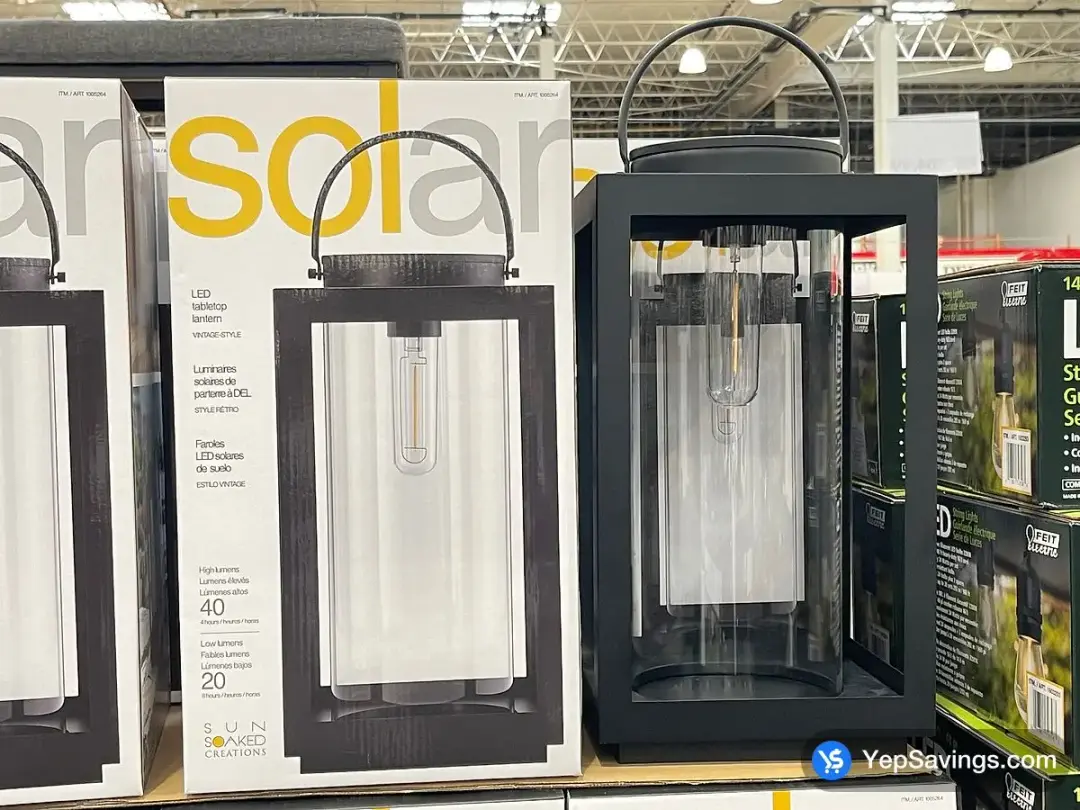 GTX BRANDS SOLAR TABLE LANTERN 40-20 LUMENS - Costco Canada (ITM 1005264)