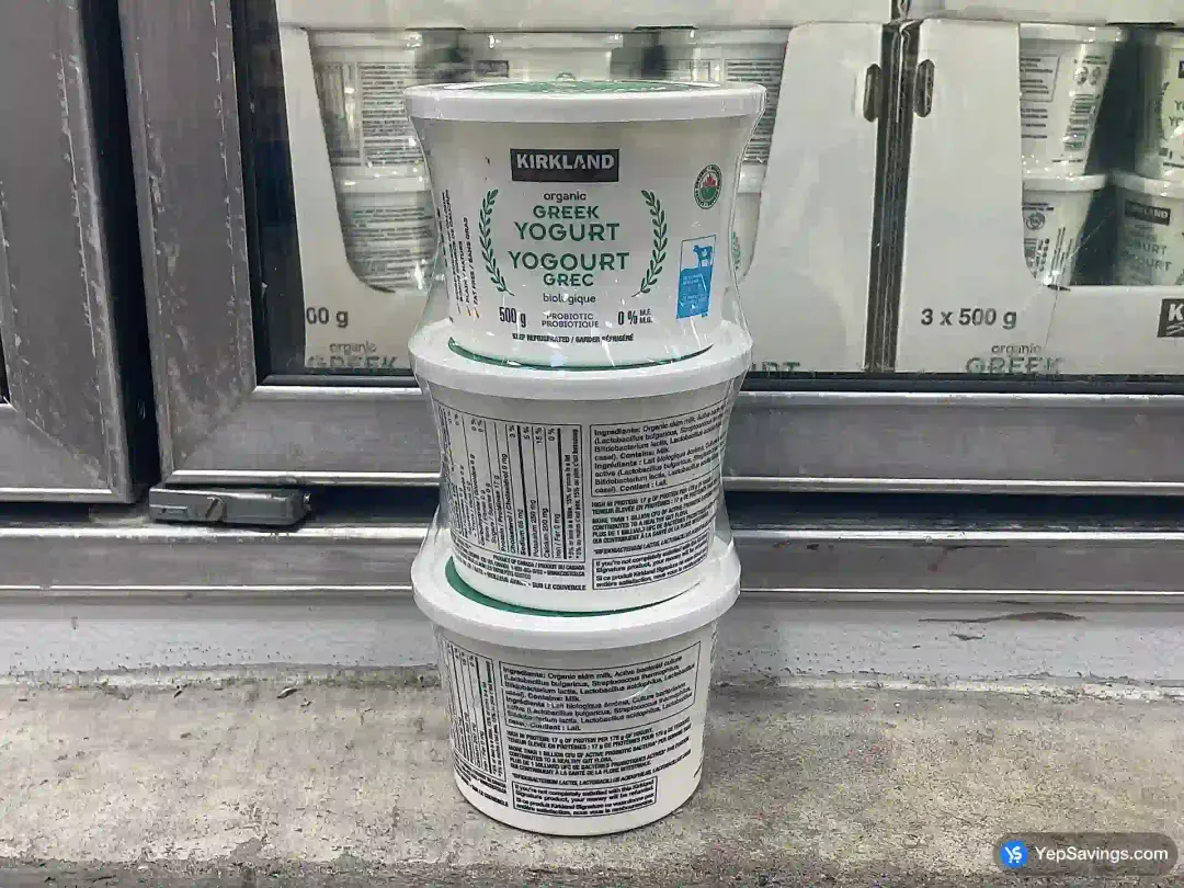 KIRKLAND SIGNATURE ORGANIC GREEK YOGURT 3 X 500 g - Costco Canada (ITM 1055002)
