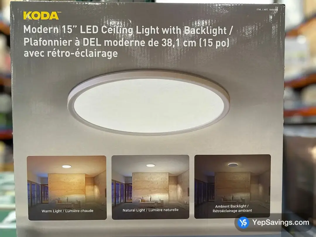 KODA LED CEILING LIGHT WITH BACKLIGHT 15 " - Costco Canada (ITM 1806383)