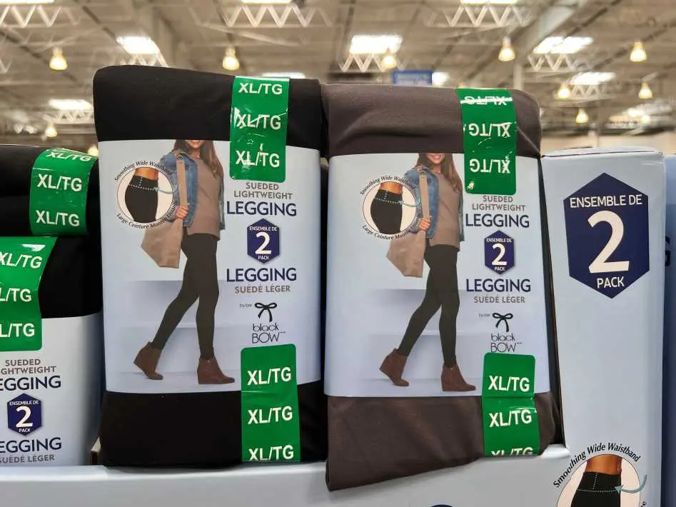 BLACK BOW SUEDED LEGGING 2PK + LADIES SIZES S-XXL - Costco Canada (ITM 1582762)