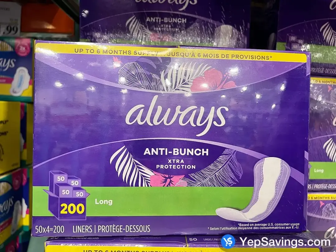 ALWAYS DRI-LINERS LONG PANTILINERS PACK OF 200 - Costco Canada (ITM 222886)