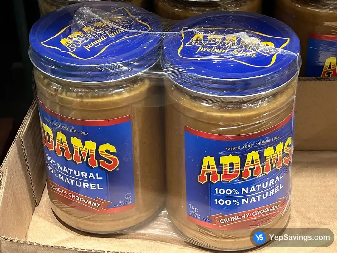 ADAMS CRUNCHY PEANUT BUTTER 2 x 1 kg - Costco Canada (ITM 1478522)