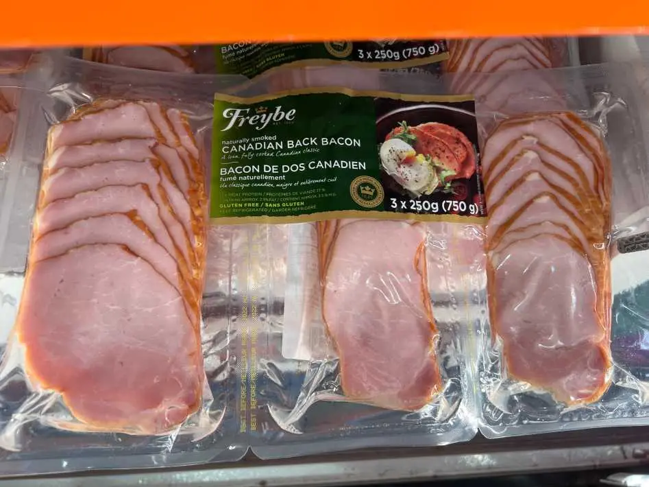 FREYBE SLICED BACK BACON 3 x 250 g - Costco Canada (ITM 1123550)