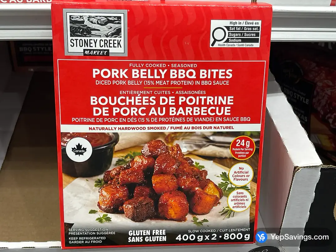 STONEY CREEK PORK BELLY BBQ BITES 2 x 400g - Costco Canada (ITM 2055483)
