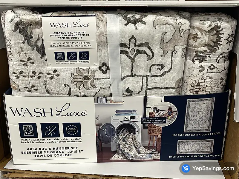 Costco WASHLUXE AREA RUG & RUNNER SET 5 X 7 ft / 27 X 60 in