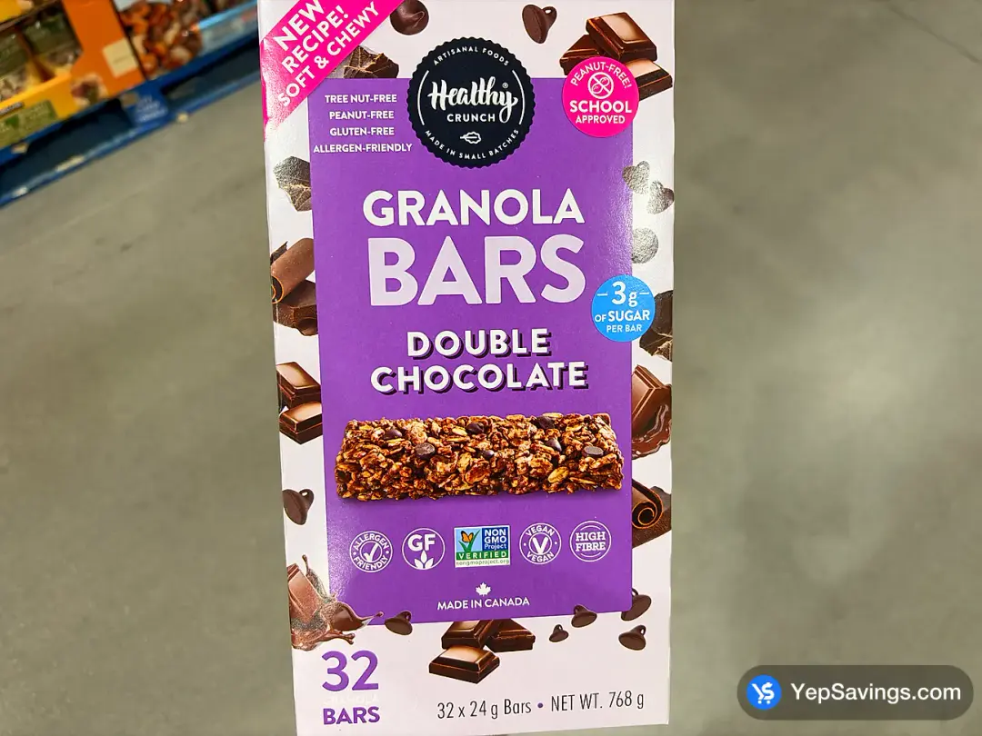 HEALTHY CRUNCH DOUBLE CHOCOLATE BARS 32 x 24 g - Costco Canada (ITM 1115041)
