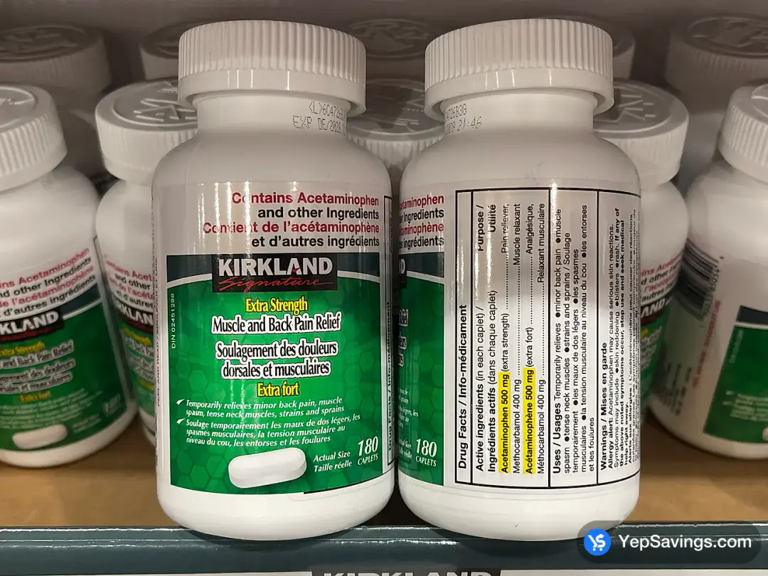 KIRKLAND SIGNATURE MUSCLE + BACK PAIN 180 CAPLETS - Costco Canada (ITM 1883991)