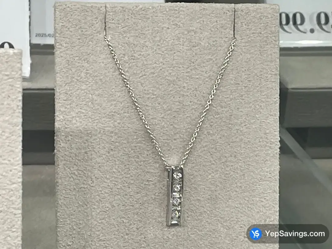 14KT WHITE GOLD VERTICAL DIAMOND PENDANT 0.12CTW IVS2 - Costco Canada (ITM 1266156)