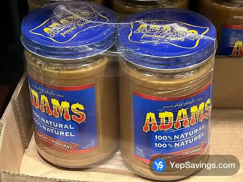Costco ADAMS CRUNCHY PEANUT BUTTER 2 x 1 kg