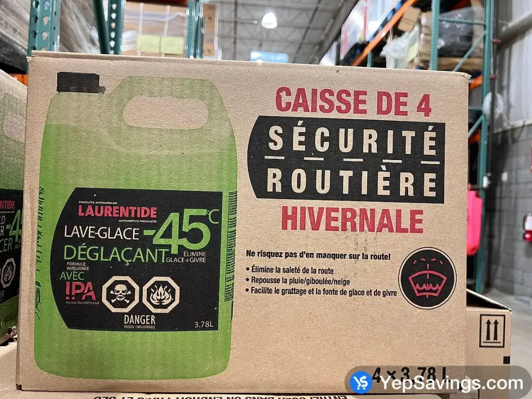 LAURENTIDE PRODUCTS -45 WINDSHIELD WASHER 4 X 3.78 LITTERS - Costco Canada (ITM 284282)