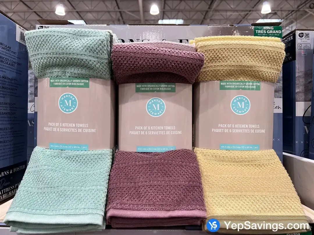 MARTHA STEWART ORGANIC KITCHEN TOWELS 17 " X 28 " -6PK - Costco Canada (ITM 3400110)