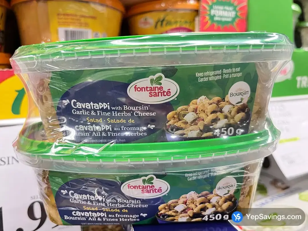 FONTAINE SANTÉ CAVATAPPI & BOURSIN 2 x 450 g - Costco Canada (ITM 1242424)
