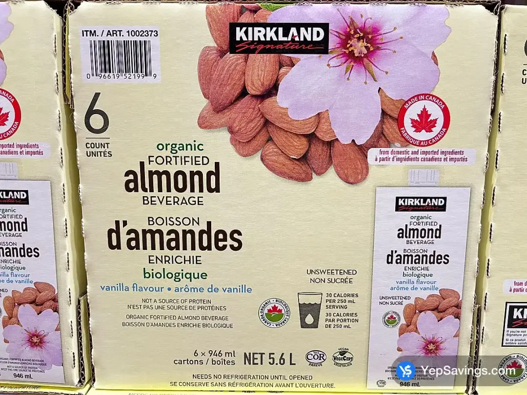 KIRKLAND SIGNATURE ALMOND VANILLA 6 x 946 mL - Costco Canada (ITM 1002373)